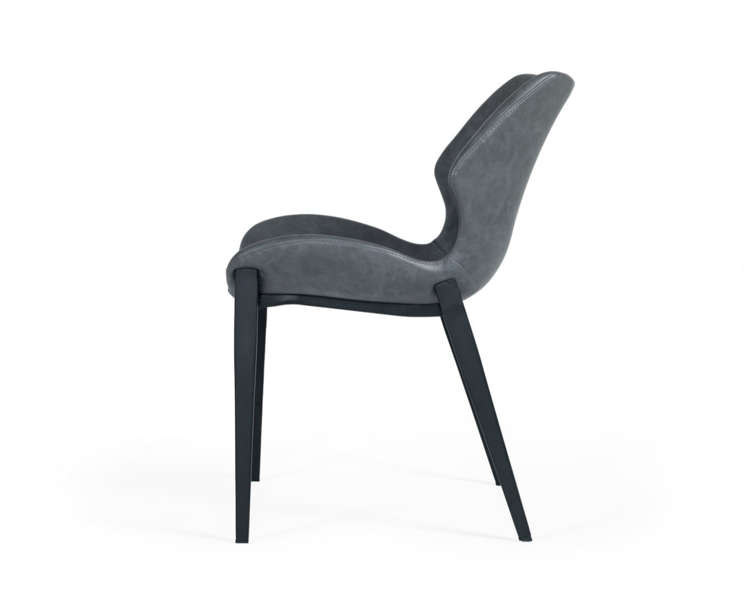 Instone - Industrial Dark Grey Eco-Leather Dining Chair (Set of 2)