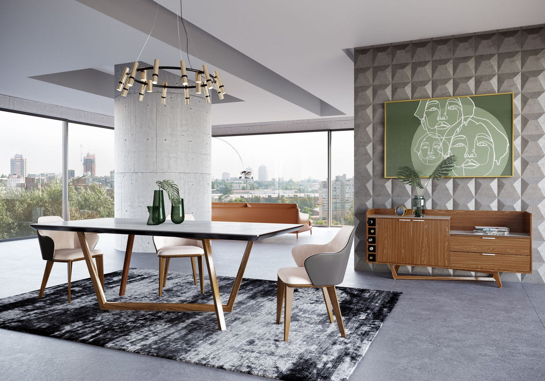 James - Contemporary Walnut & White Dining Table