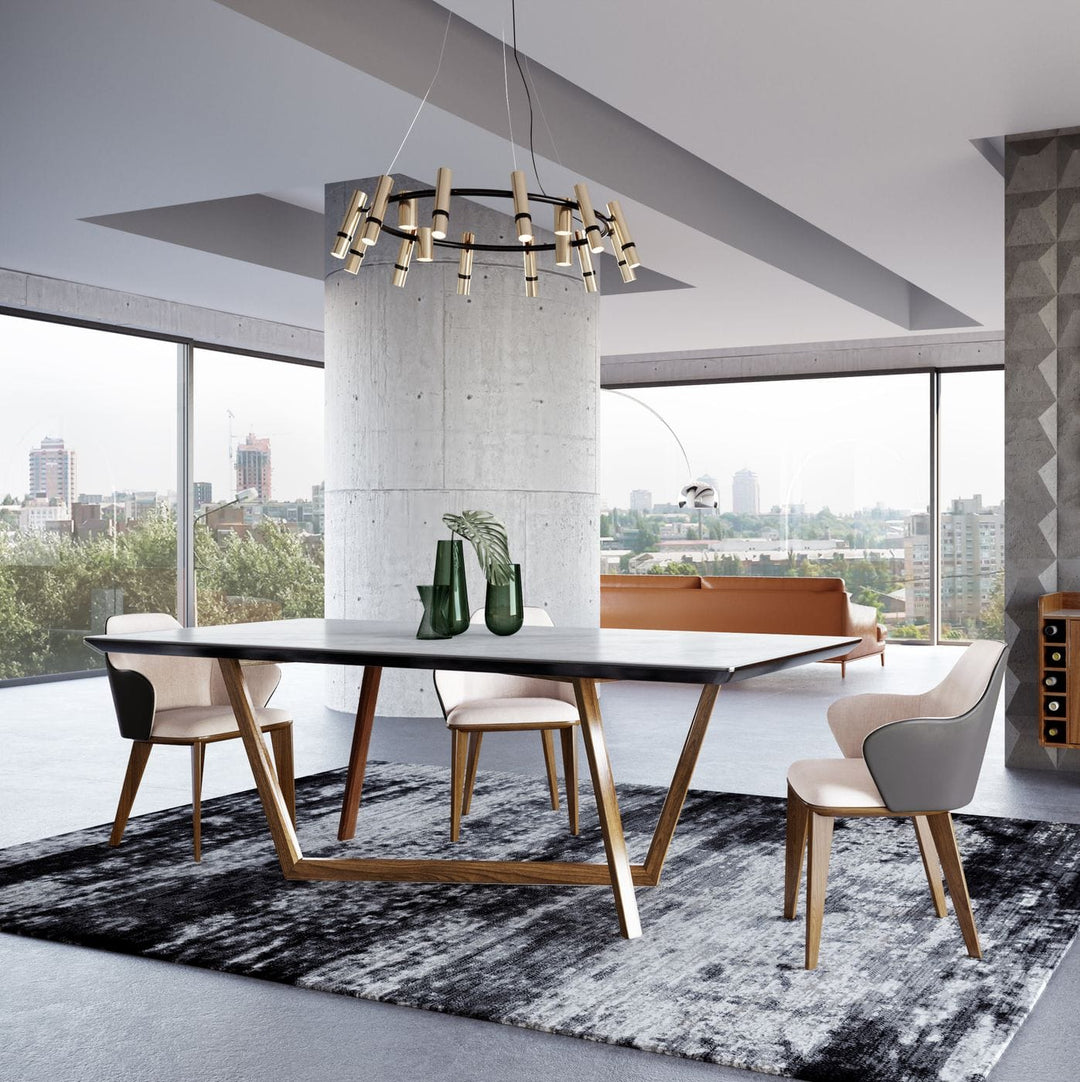 James - Contemporary Walnut & White Dining Table