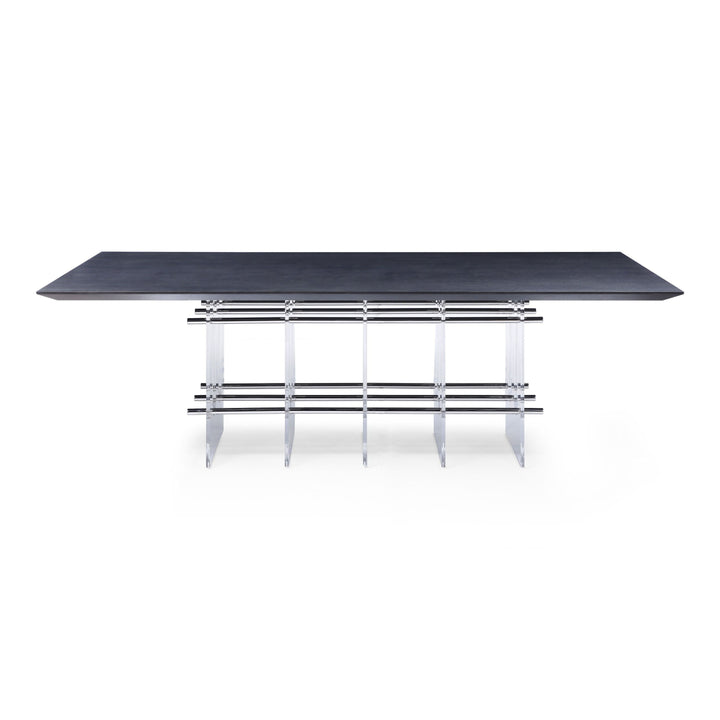 Inverness - Contemporary Black Oak + Acrylic Dining Table