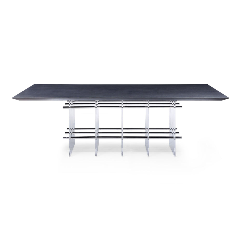 Inverness - Contemporary Black Oak + Acrylic Dining Table