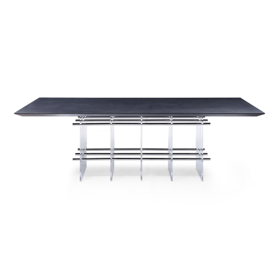 Inverness - Contemporary Black Oak + Acrylic Dining Table