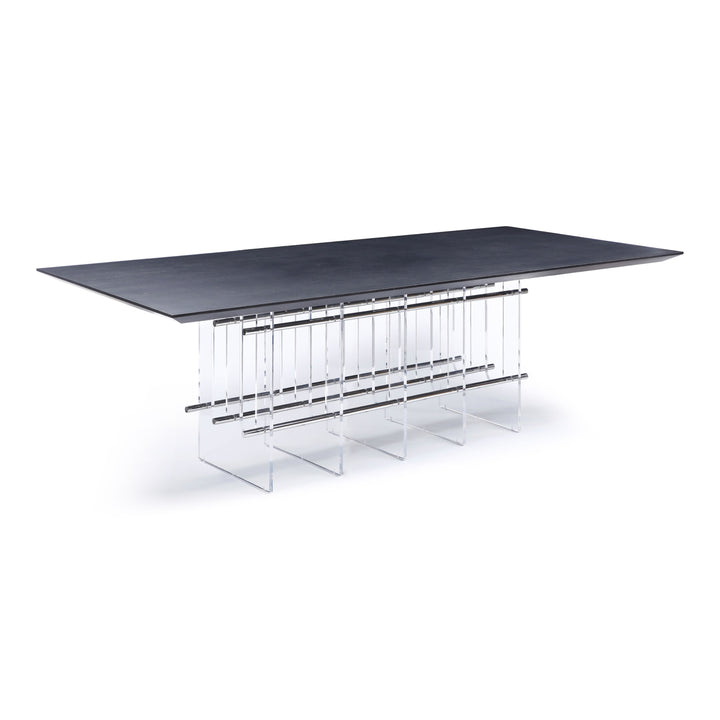 Inverness - Contemporary Black Oak + Acrylic Dining Table