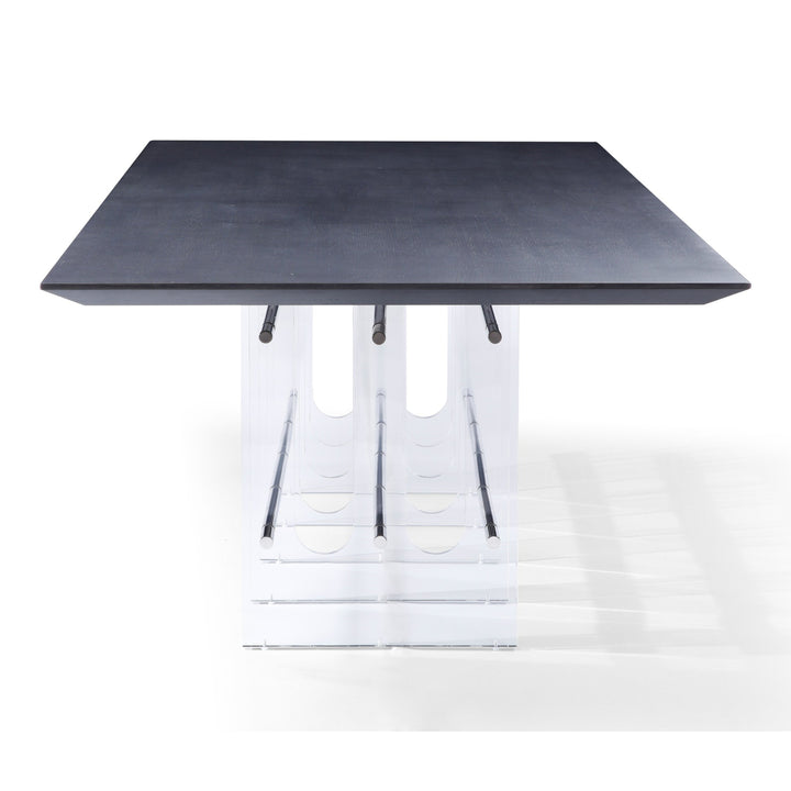 Inverness - Contemporary Black Oak + Acrylic Dining Table