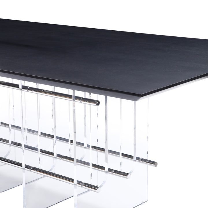 Inverness - Contemporary Black Oak + Acrylic Dining Table