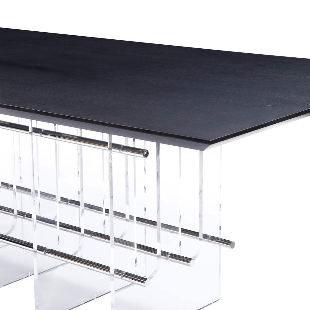 Inverness - Contemporary Black Oak + Acrylic Dining Table - View 11