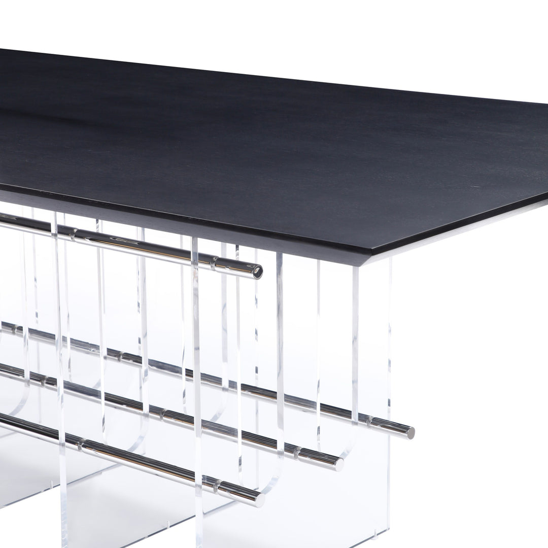 Inverness - Contemporary Black Oak + Acrylic Dining Table