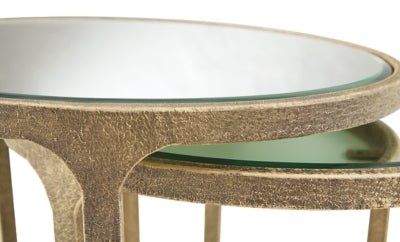 Irmaleigh Accent Table (Set of 2) - Gold Table Set modern furniture Contempo Furniture