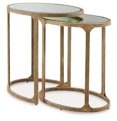 Irmaleigh Accent Table (Set of 2) - Gold Table Set modern furniture Contempo Furniture
