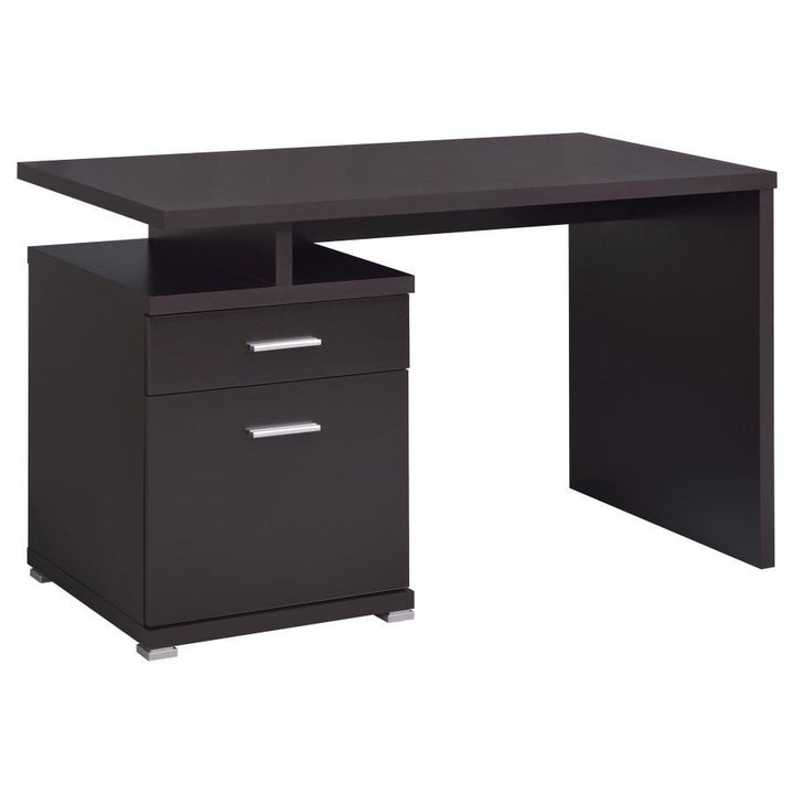 Irving - 2 - Drawer Office Computer Desk - Cappuccino Computer Desk modern furniture Contempo Furniture