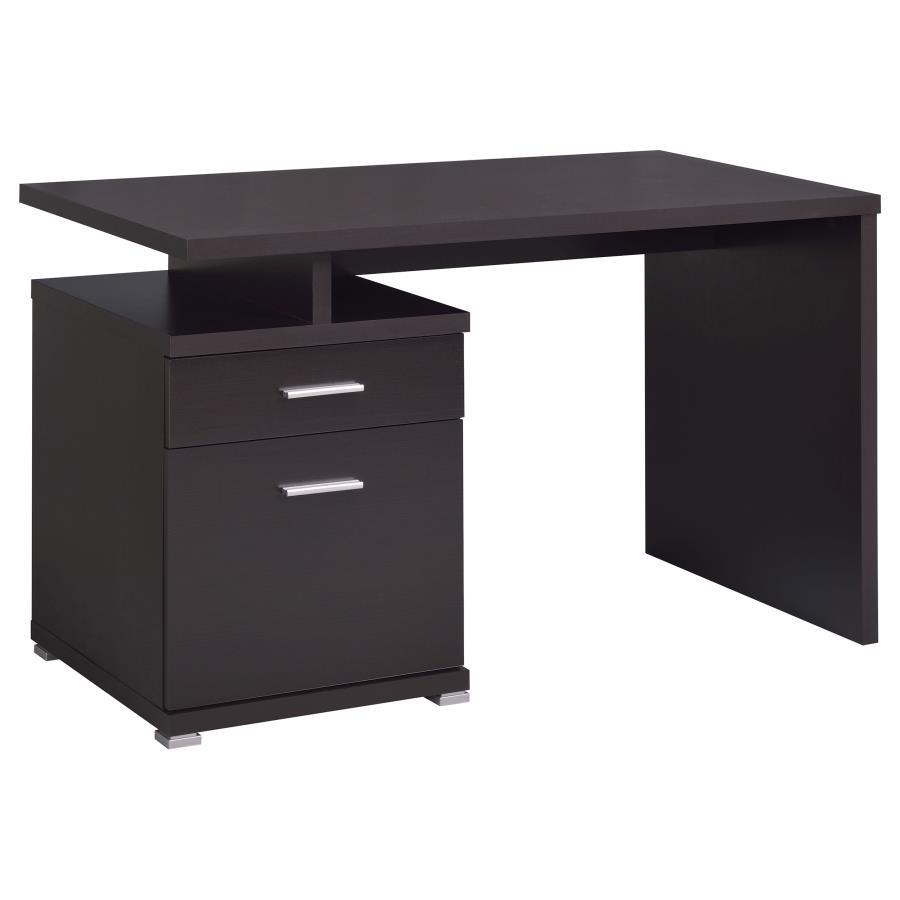 Irving - 2 - Drawer Office Computer Desk - Cappuccino Computer Desk modern furniture Contempo Furniture