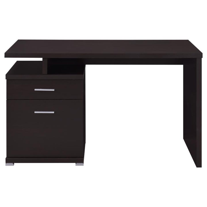 Irving - 2 - Drawer Office Computer Desk - Cappuccino Computer Desk modern furniture Contempo Furniture