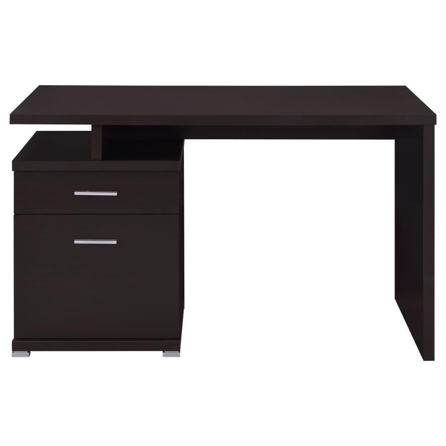 Irving - 2 - Drawer Office Computer Desk - Cappuccino Computer Desk modern furniture Contempo Furniture