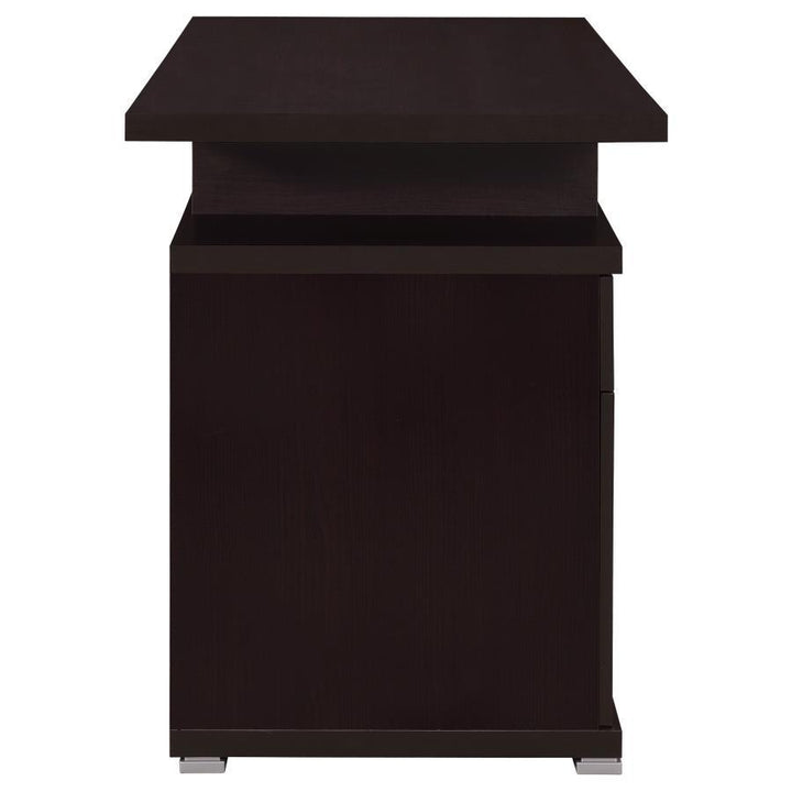 Irving - 2 - Drawer Office Computer Desk - Cappuccino Computer Desk modern furniture Contempo Furniture