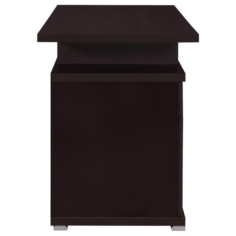 Irving - 2 - Drawer Office Computer Desk - Cappuccino Computer Desk modern furniture Contempo Furniture