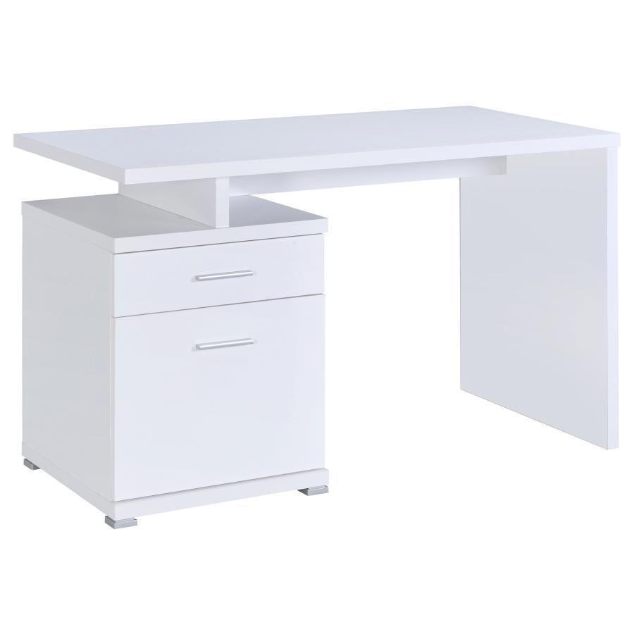 Irving - 2 - Drawer Office Computer Desk - White Computer Desk modern furniture Contempo Furniture