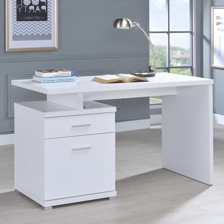 Irving - 2 - Drawer Office Computer Desk - White Computer Desk modern furniture Contempo Furniture