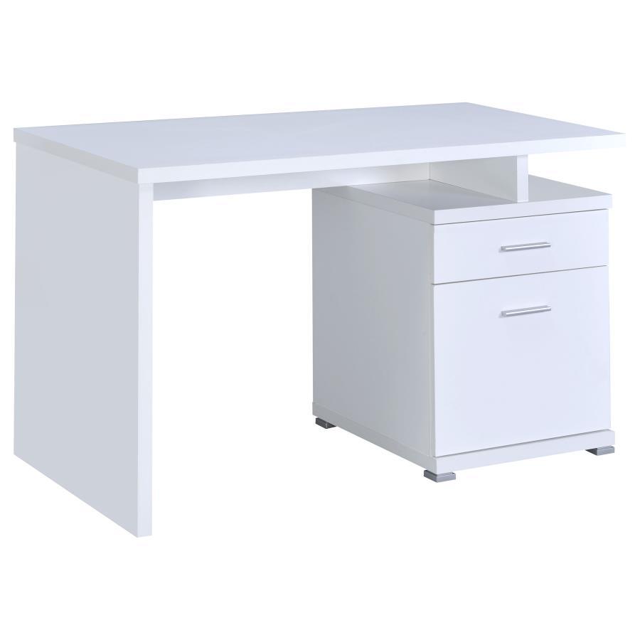 Irving - 2 - Drawer Office Computer Desk - White Computer Desk modern furniture Contempo Furniture