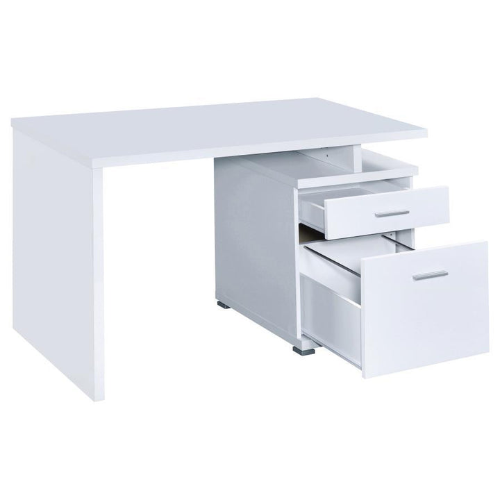Irving - 2 - Drawer Office Computer Desk - White Computer Desk modern furniture Contempo Furniture