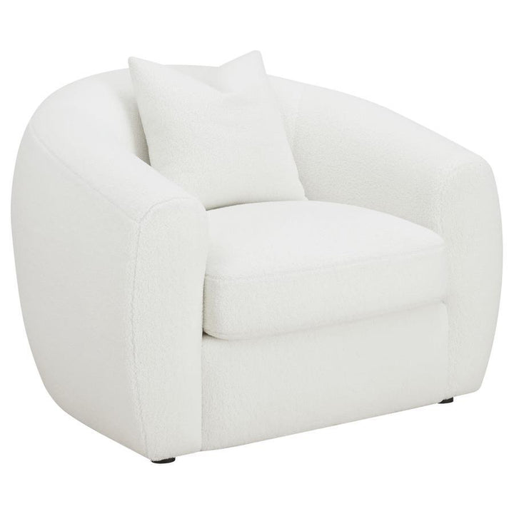 Isabella - Faux Sheepskin Upholstered Accent Chair Natural - Ivory Accent Chair modern furniture Contempo Furniture