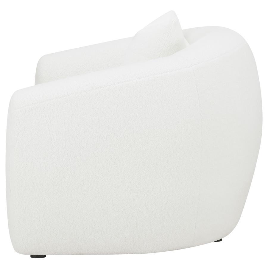 Isabella - Faux Sheepskin Upholstered Accent Chair Natural - Ivory Accent Chair modern furniture Contempo Furniture