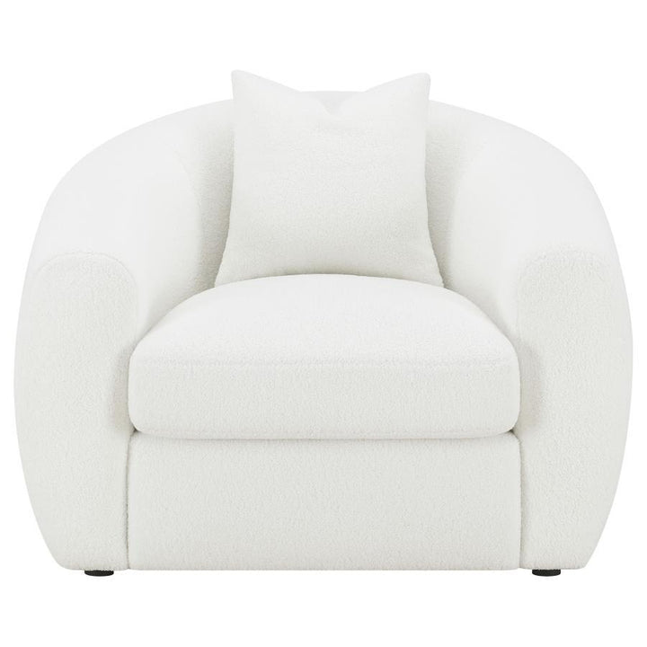 Isabella - Faux Sheepskin Upholstered Accent Chair Natural - Ivory Accent Chair modern furniture Contempo Furniture