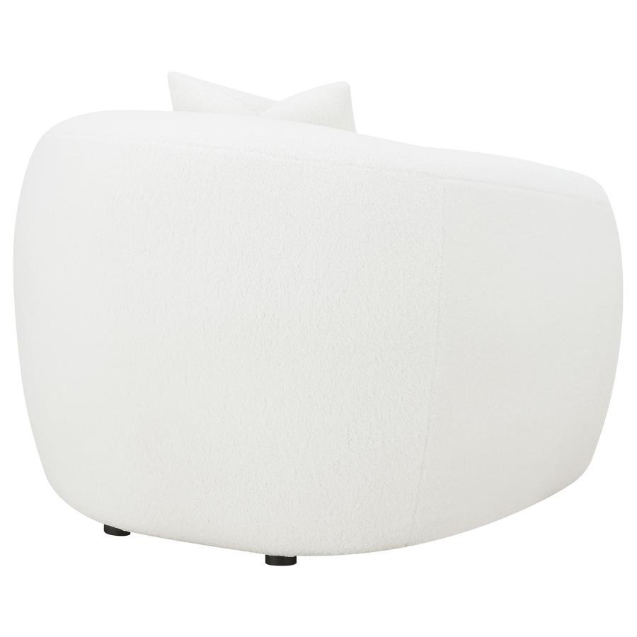 Isabella - Faux Sheepskin Upholstered Accent Chair Natural - Ivory Accent Chair modern furniture Contempo Furniture