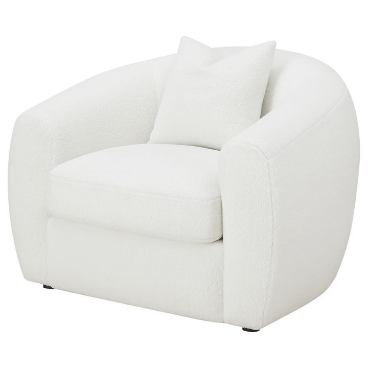 Isabella - Faux Sheepskin Upholstered Accent Chair Natural - Ivory Accent Chair modern furniture Contempo Furniture