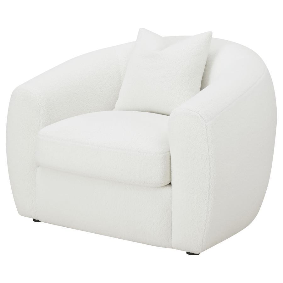 Isabella - Faux Sheepskin Upholstered Accent Chair Natural - Ivory Accent Chair modern furniture Contempo Furniture