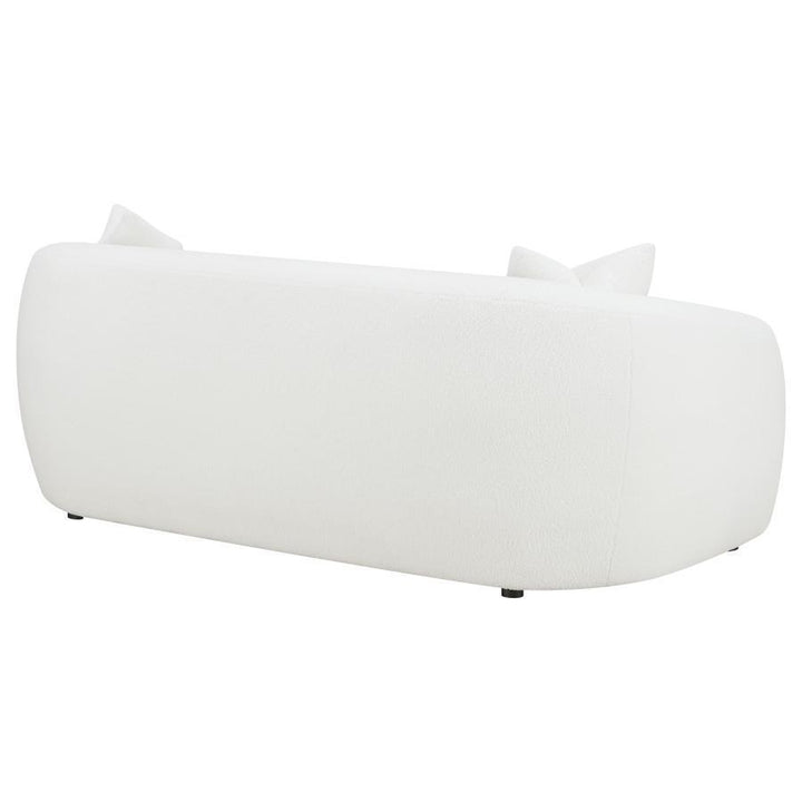 Isabella - Faux Sheepskin Upholstered Sofa Natural - Ivory Stationary Sofa modern furniture Contempo Furniture