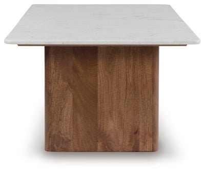 Isanti Coffee Table - Light Brown Cocktail Table modern furniture Contempo Furniture