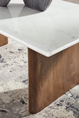 Isanti Coffee Table - Light Brown Cocktail Table modern furniture Contempo Furniture