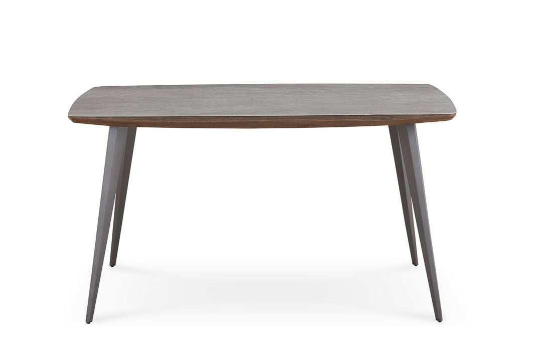 Modus Furniture Lgld60 Tiago Wood Frame Dining Table In Gray Stone And Black Metal