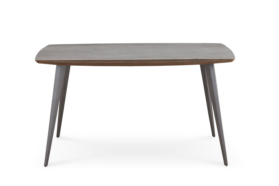 Modus Furniture Lgld60 Tiago Wood Frame Dining Table In Gray Stone And Black Metal