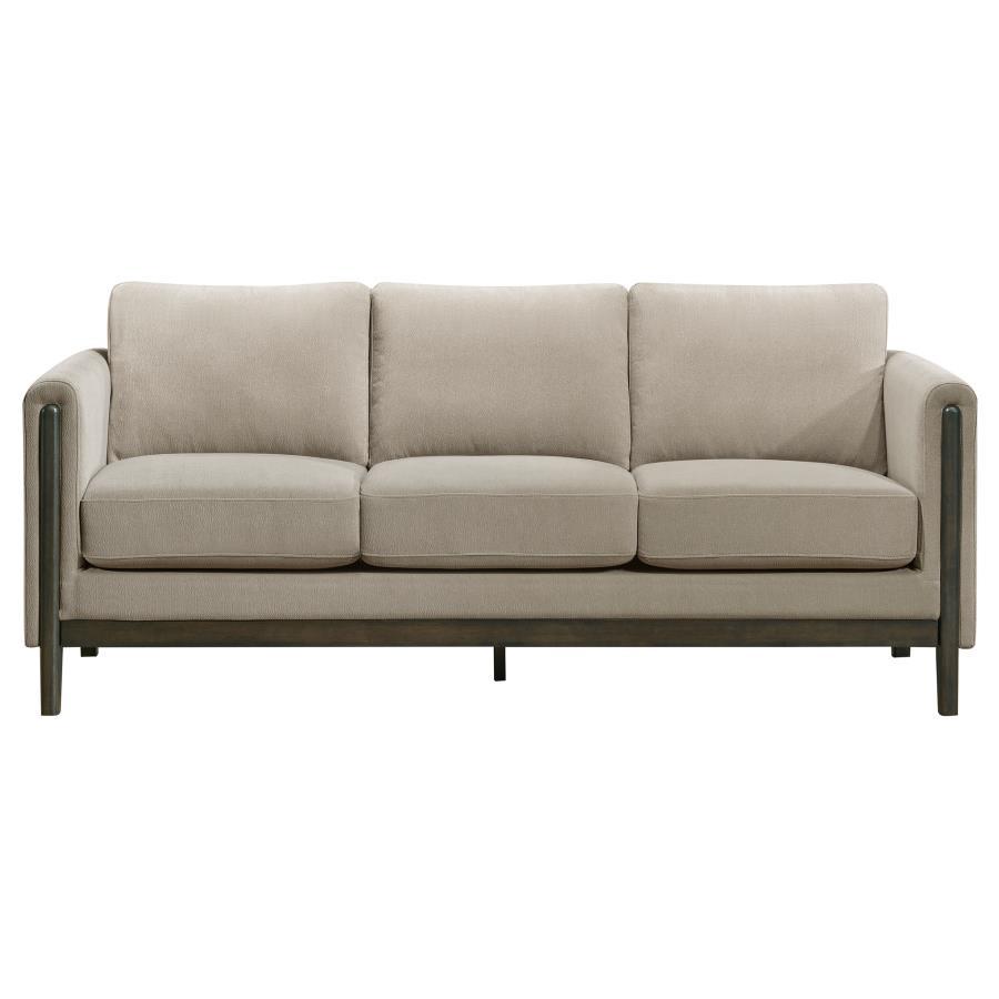 Islington - 2 Piece Upholstered Panel Arm Sofa Set - Taupe Stationary Sofa & Loveseat modern furniture Contempo Furniture