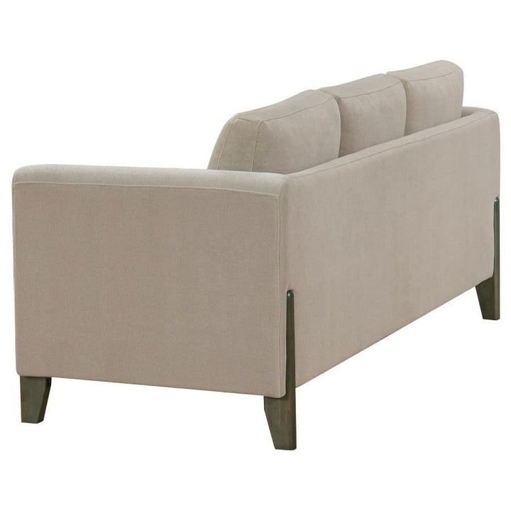 Islington - 2 Piece Upholstered Panel Arm Sofa Set - Taupe Stationary Sofa &amp; Loveseat modern furniture Contempo Furniture