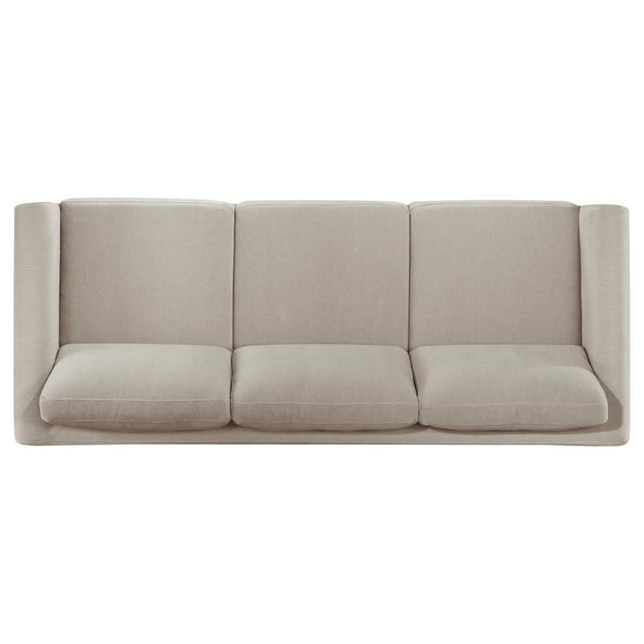 Islington - 2 Piece Upholstered Panel Arm Sofa Set - Taupe Stationary Sofa &amp; Loveseat modern furniture Contempo Furniture