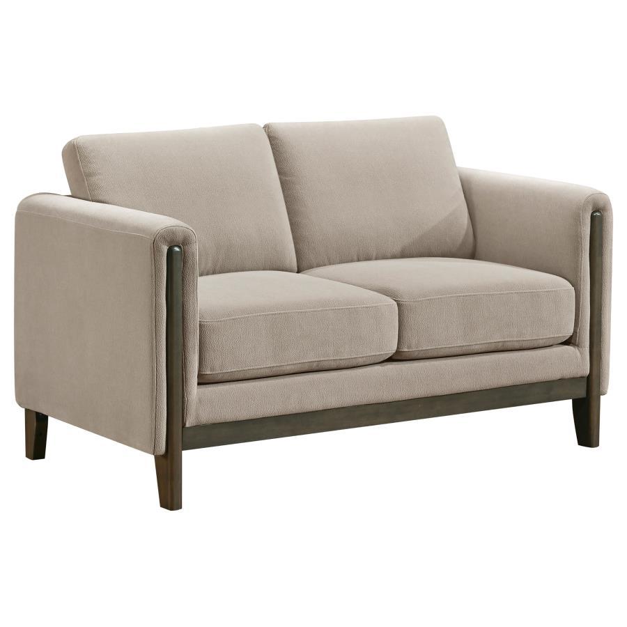 Islington - 3 Piece Upholstered Panel Arm Sofa Set - Taupe 3 - Piece Living Room Set modern furniture Contempo Furniture