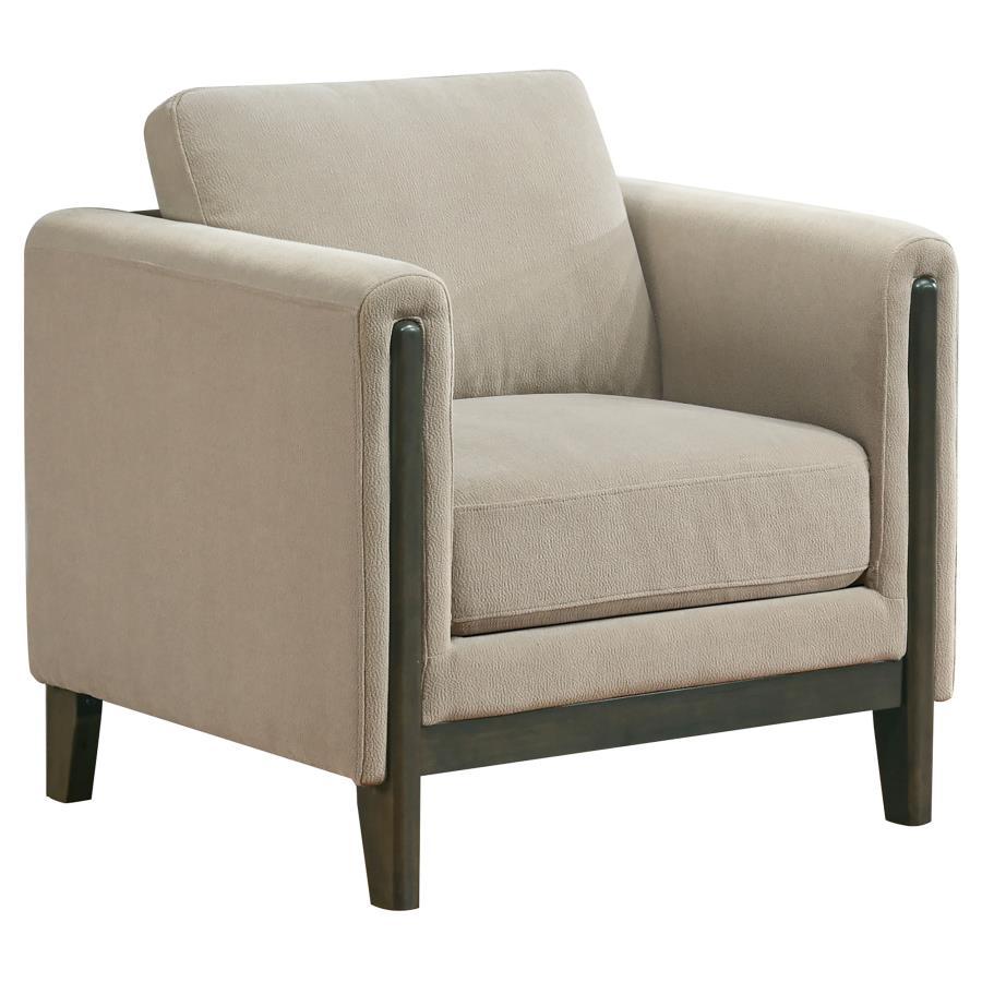 Islington - 3 Piece Upholstered Panel Arm Sofa Set - Taupe 3 - Piece Living Room Set modern furniture Contempo Furniture