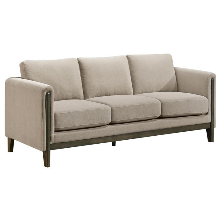 Islington - 3 Piece Upholstered Panel Arm Sofa Set - Taupe 3 - Piece Living Room Set modern furniture Contempo Furniture