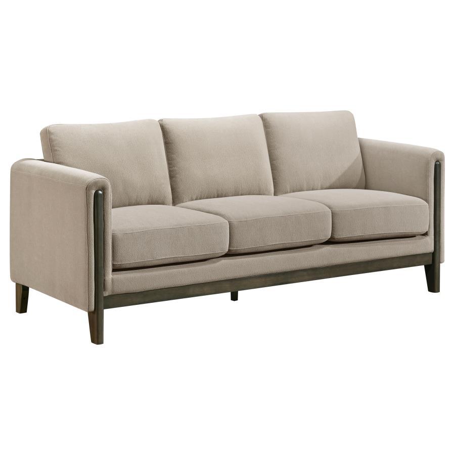 Islington - 3 Piece Upholstered Panel Arm Sofa Set - Taupe 3 - Piece Living Room Set modern furniture Contempo Furniture