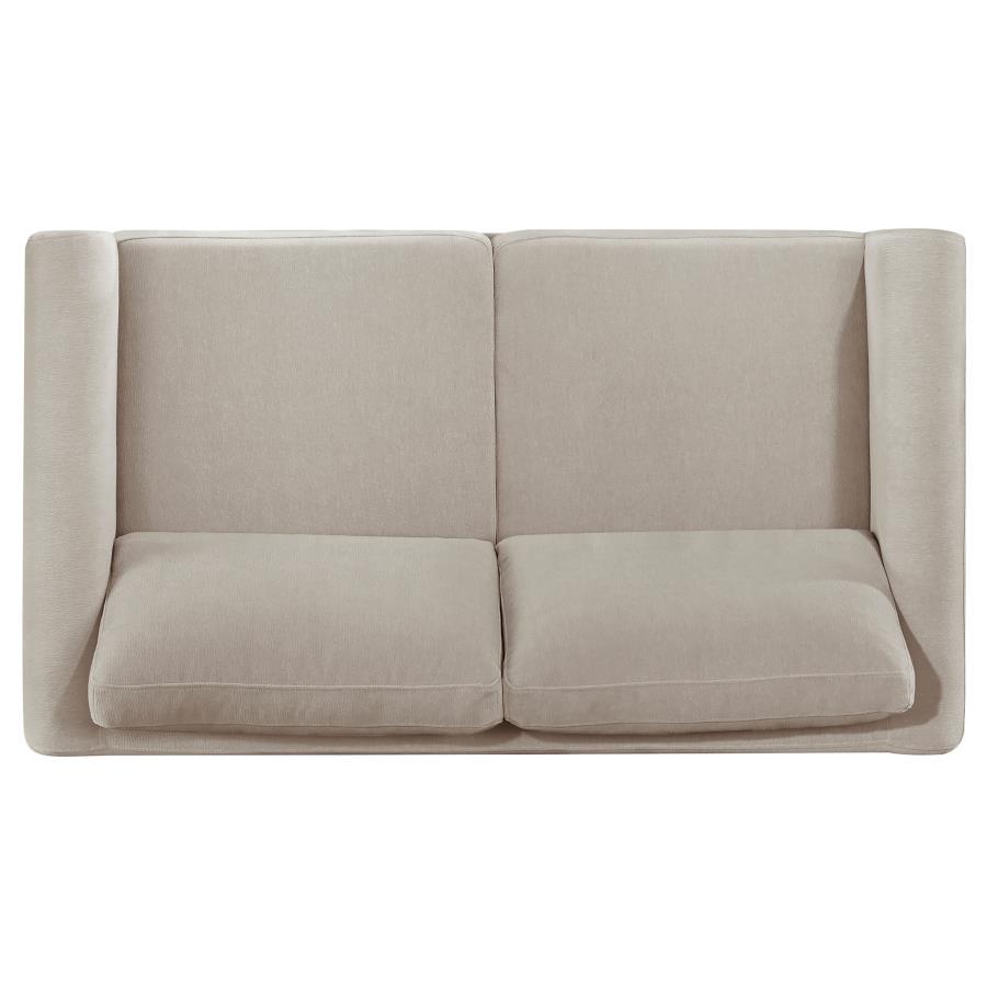 Islington - 3 Piece Upholstered Panel Arm Sofa Set - Taupe 3 - Piece Living Room Set modern furniture Contempo Furniture