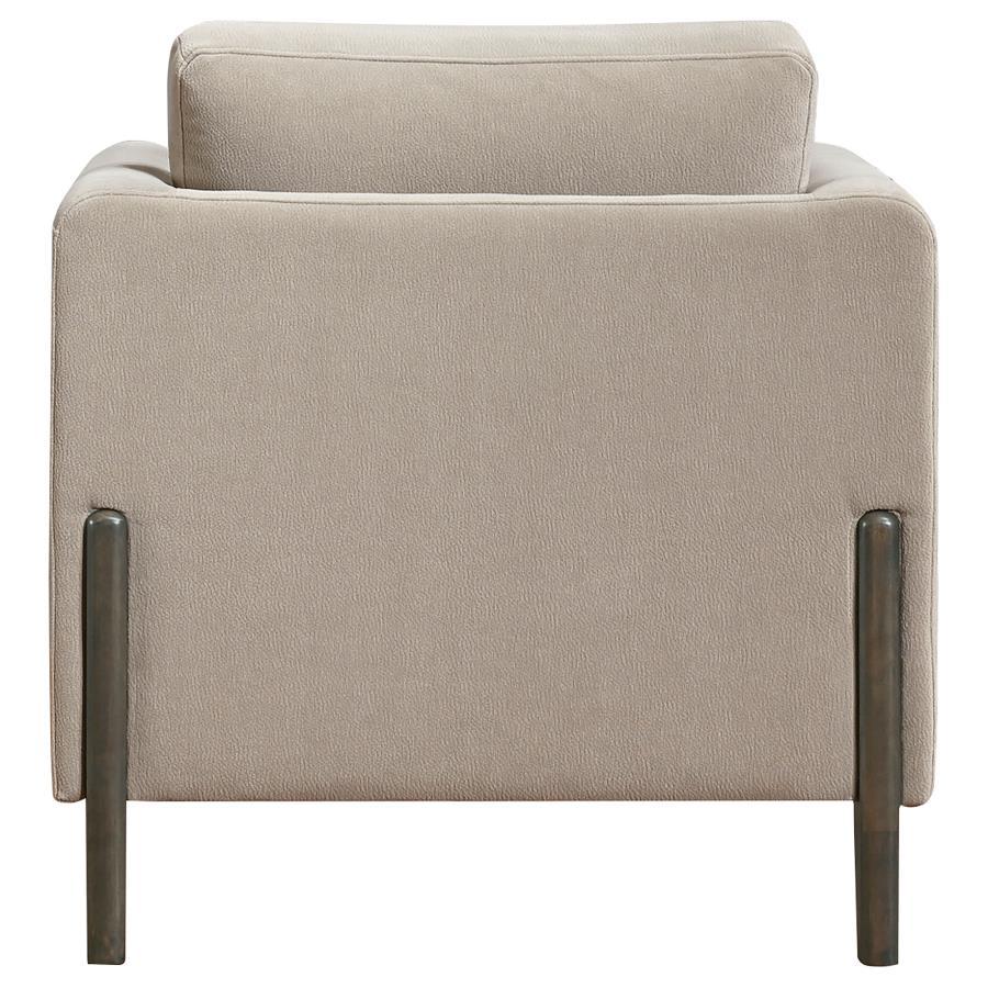 Islington - Fabric Upholstered Panel Arm Accent Chair - Taupe Arm Chair modern furniture Contempo Furniture
