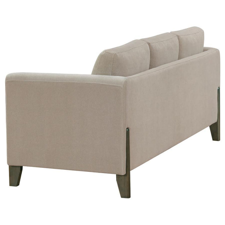 Islington - Fabric Upholstered Panel Arm Sofa - Taupe Stationary Sofa modern furniture Contempo Furniture