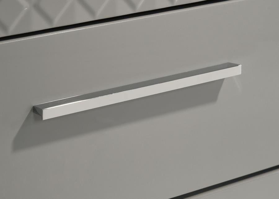 Ives - 2 - Drawer Nightstand Bedside Table - Gray High Gloss Accent Nightstand modern furniture Contempo Furniture