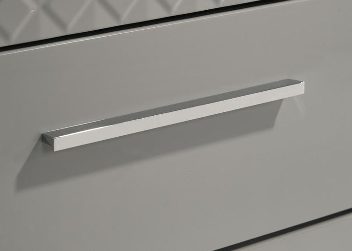 Ives - 2 - Drawer Nightstand Bedside Table - Gray High Gloss Accent Nightstand modern furniture Contempo Furniture