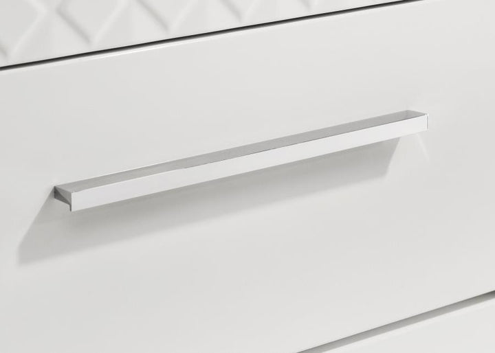 Ives - 2 - Drawer Nightstand Bedside Table - White High Gloss Accent Nightstand modern furniture Contempo Furniture