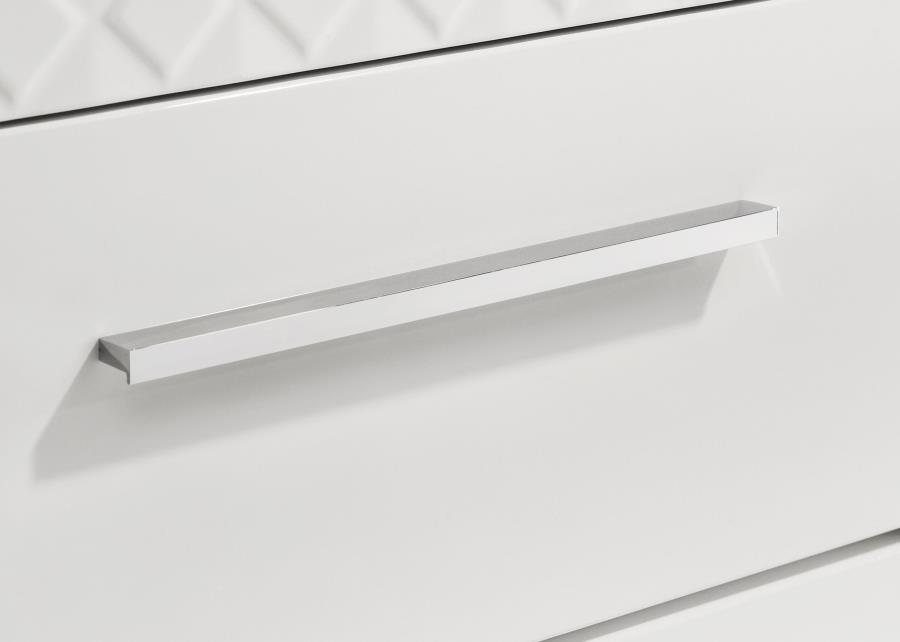 Ives - 2 - Drawer Nightstand Bedside Table - White High Gloss Accent Nightstand modern furniture Contempo Furniture