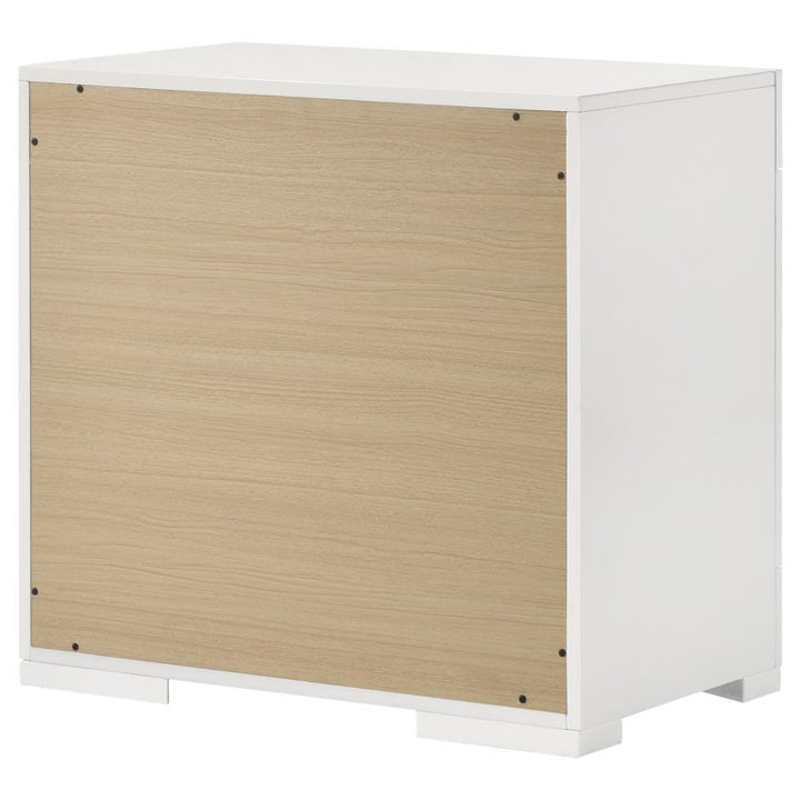 Ives - 2 - Drawer Nightstand Bedside Table - White High Gloss Accent Nightstand modern furniture Contempo Furniture