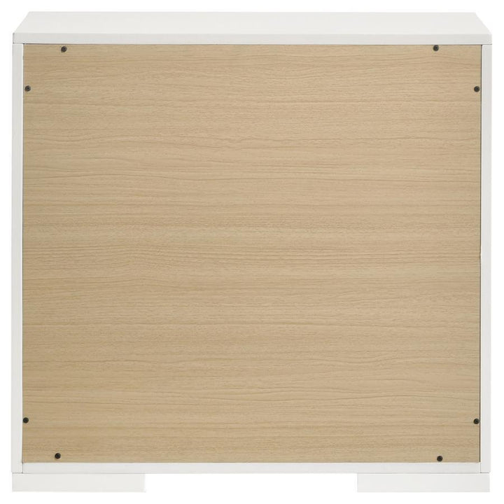 Ives - 2 - Drawer Nightstand Bedside Table - White High Gloss Accent Nightstand modern furniture Contempo Furniture